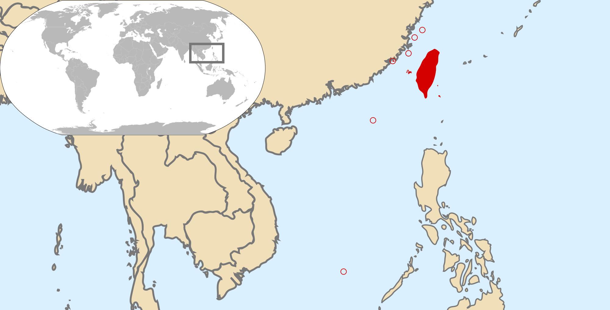 Taiwan Location On World Map World Map Showing Taiwan Eastern Asia
