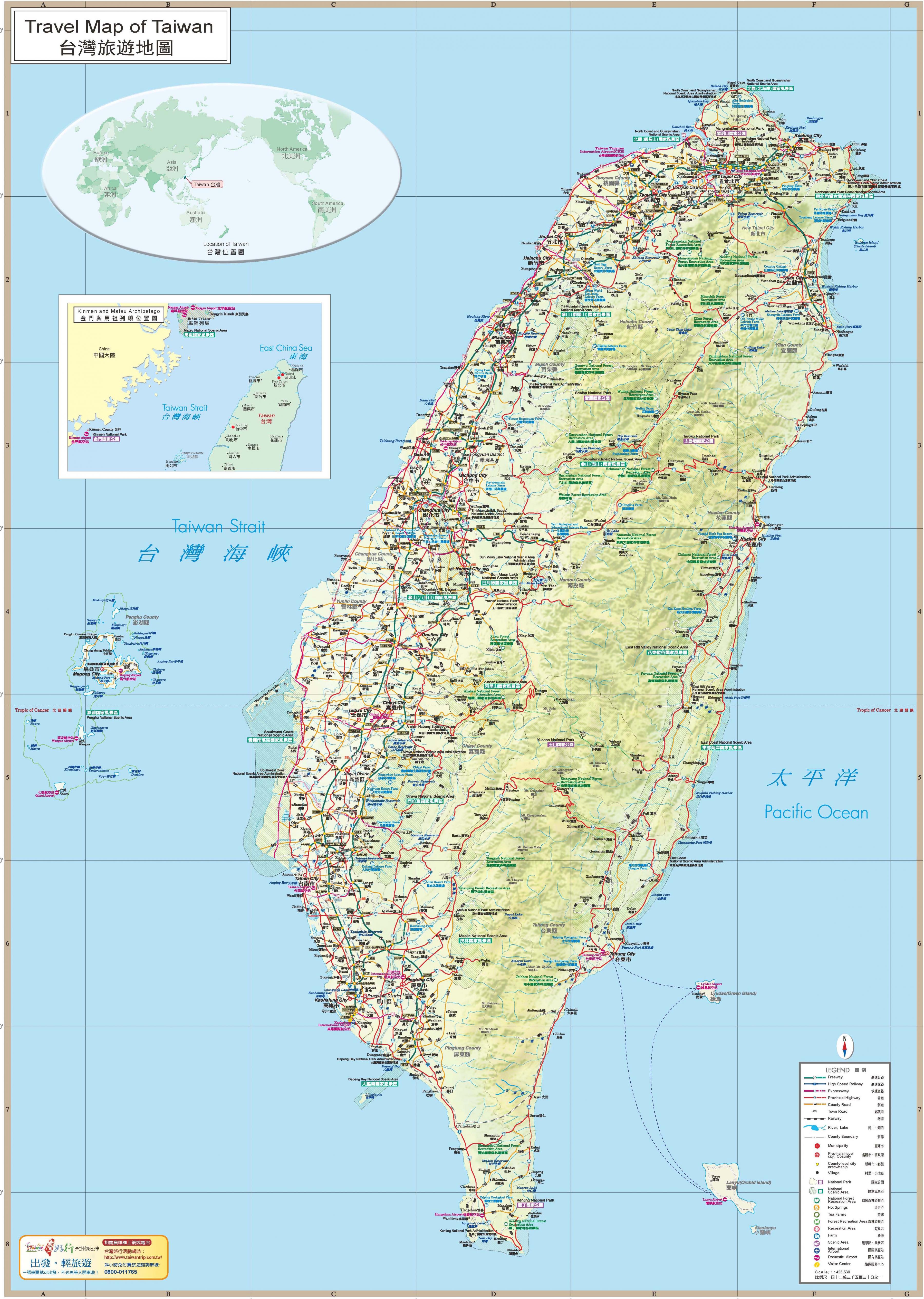 tourism map of taiwan