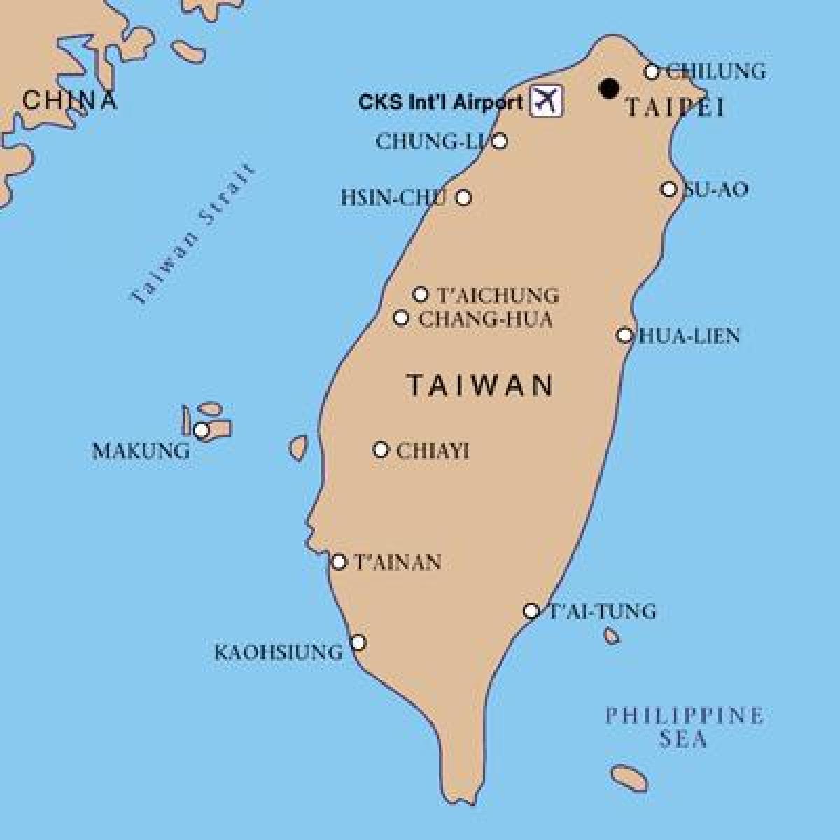 Taiwan international airport map