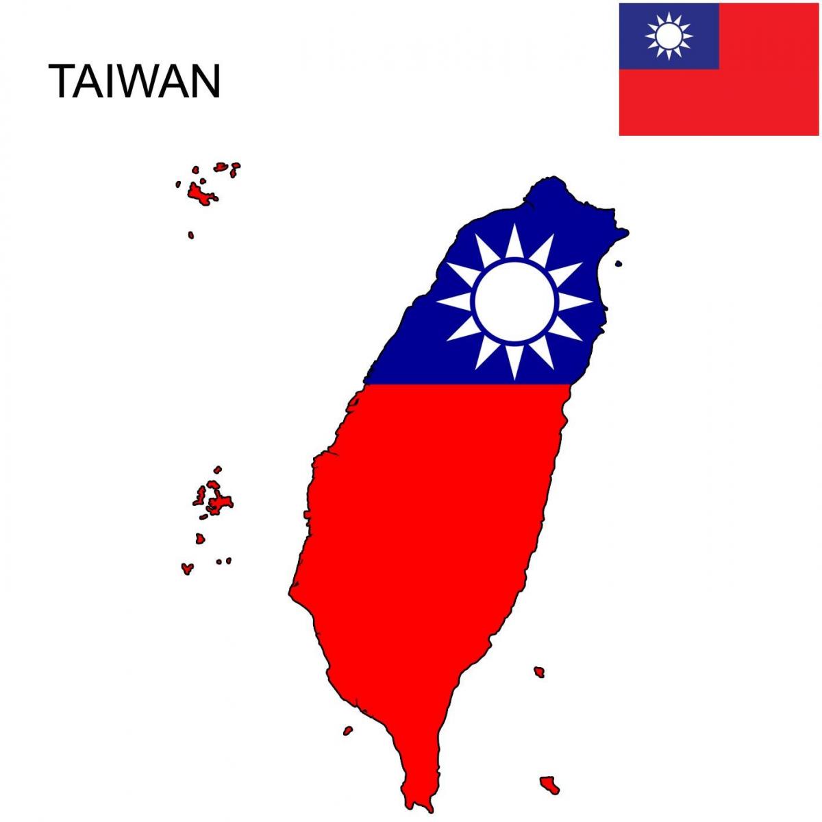 Map of Taiwan flag