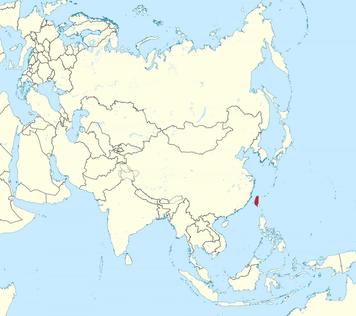 Taiwan map in asia