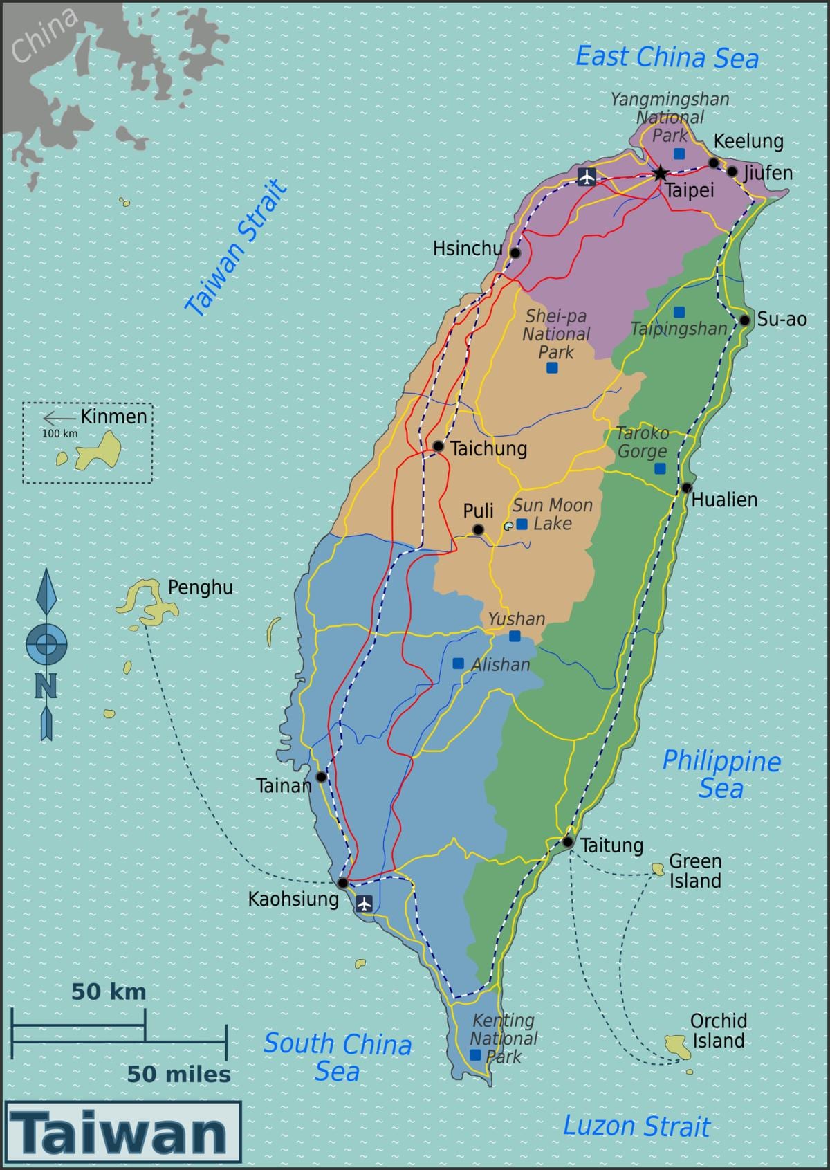 Map of Taiwan ports