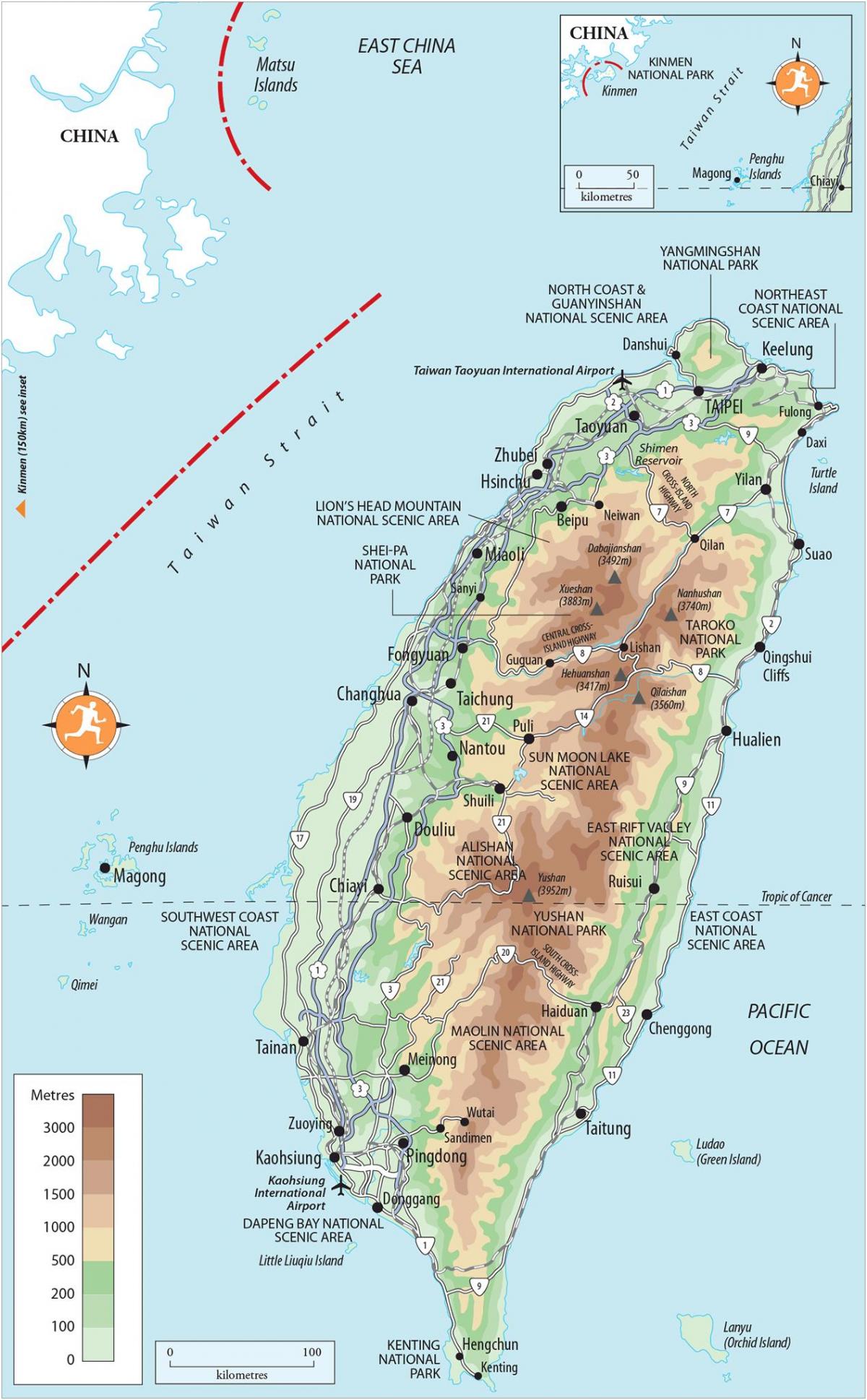 Map of Taiwan sightseeing