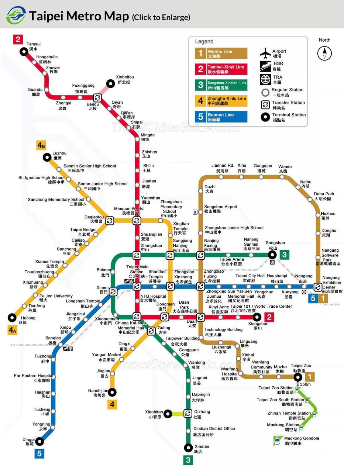 Map of Taiwan subway
