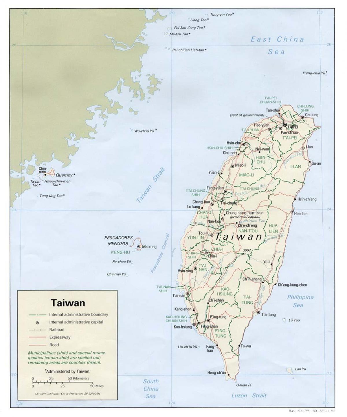 Taiwan transportation map
