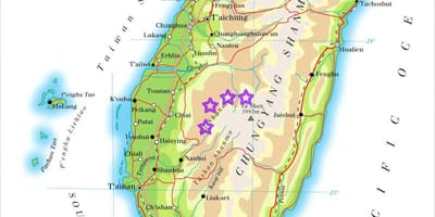 Map of Taiwan mountains