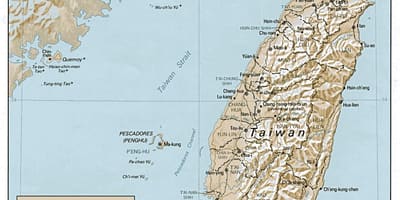 Map of Taiwan topographic